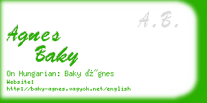 agnes baky business card